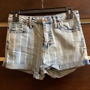 RSQ striped jean shorts